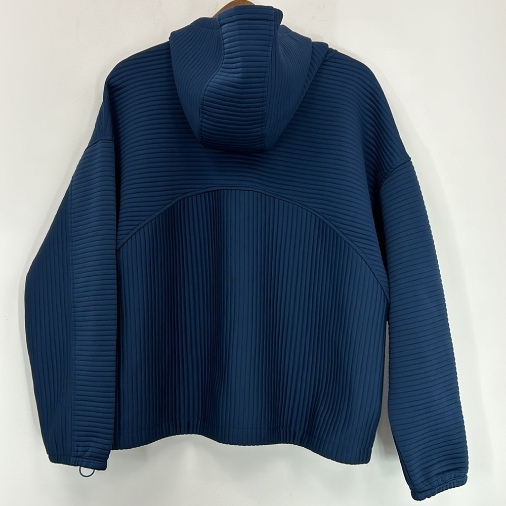 Hyba Textured Hooded Pullover Women's XL Blue Yoga Walk Gym Workout Bike Hike - Picture 2 of 7